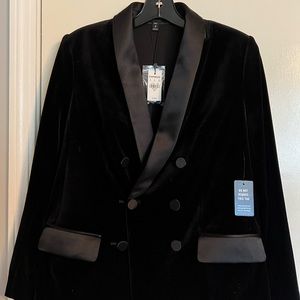 Express black velvet blazer